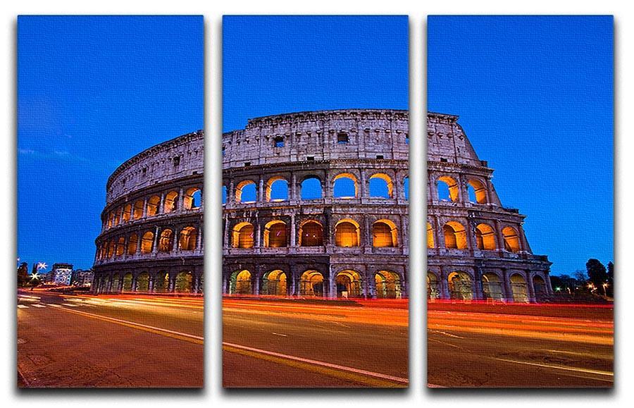 Colosseum at dusk 3 Split Panel Canvas Print - Canvas Art Rocks - 1