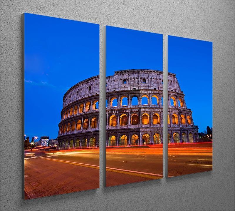Colosseum at dusk 3 Split Panel Canvas Print - Canvas Art Rocks - 2
