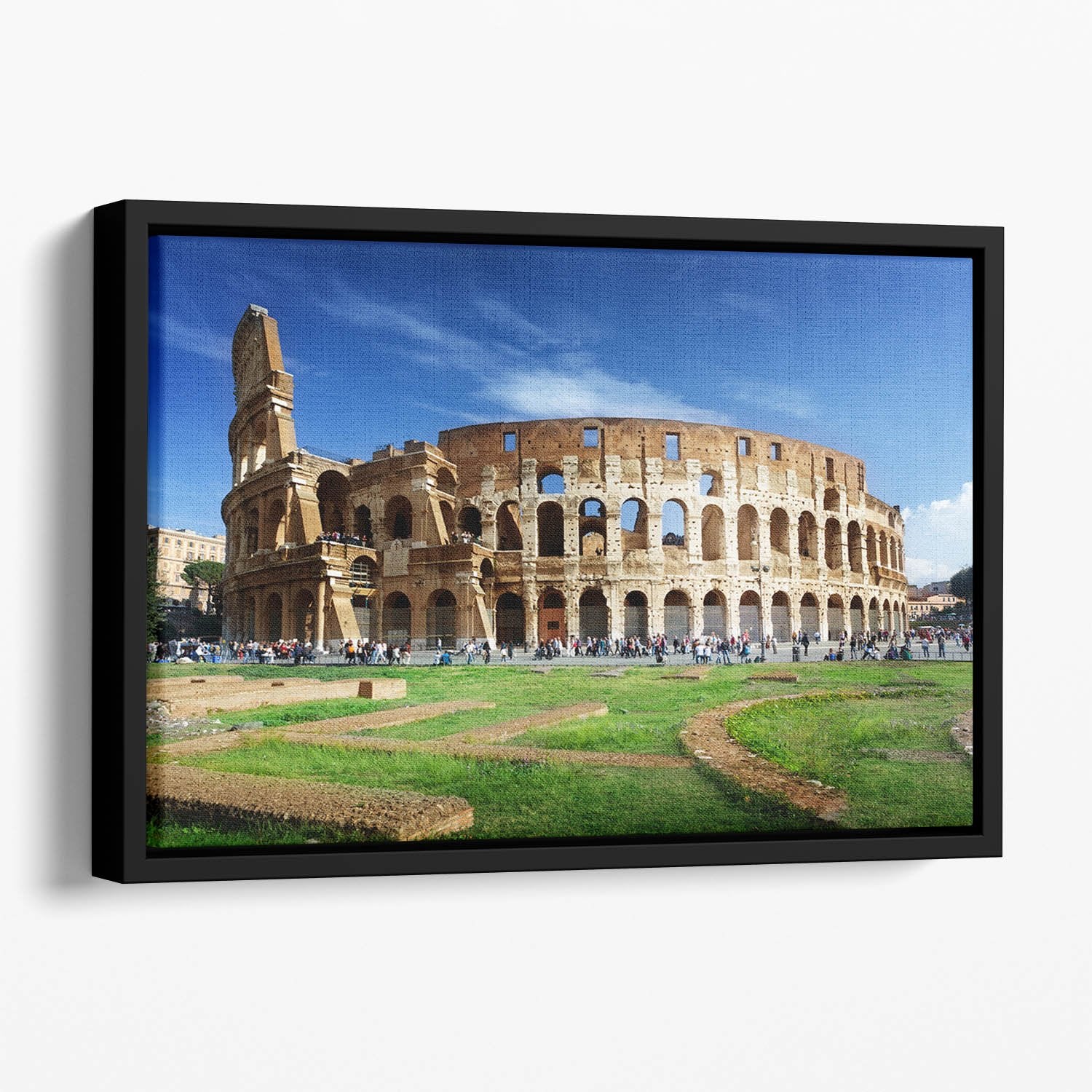 Colosseum in Rome Italy Floating Framed Canvas