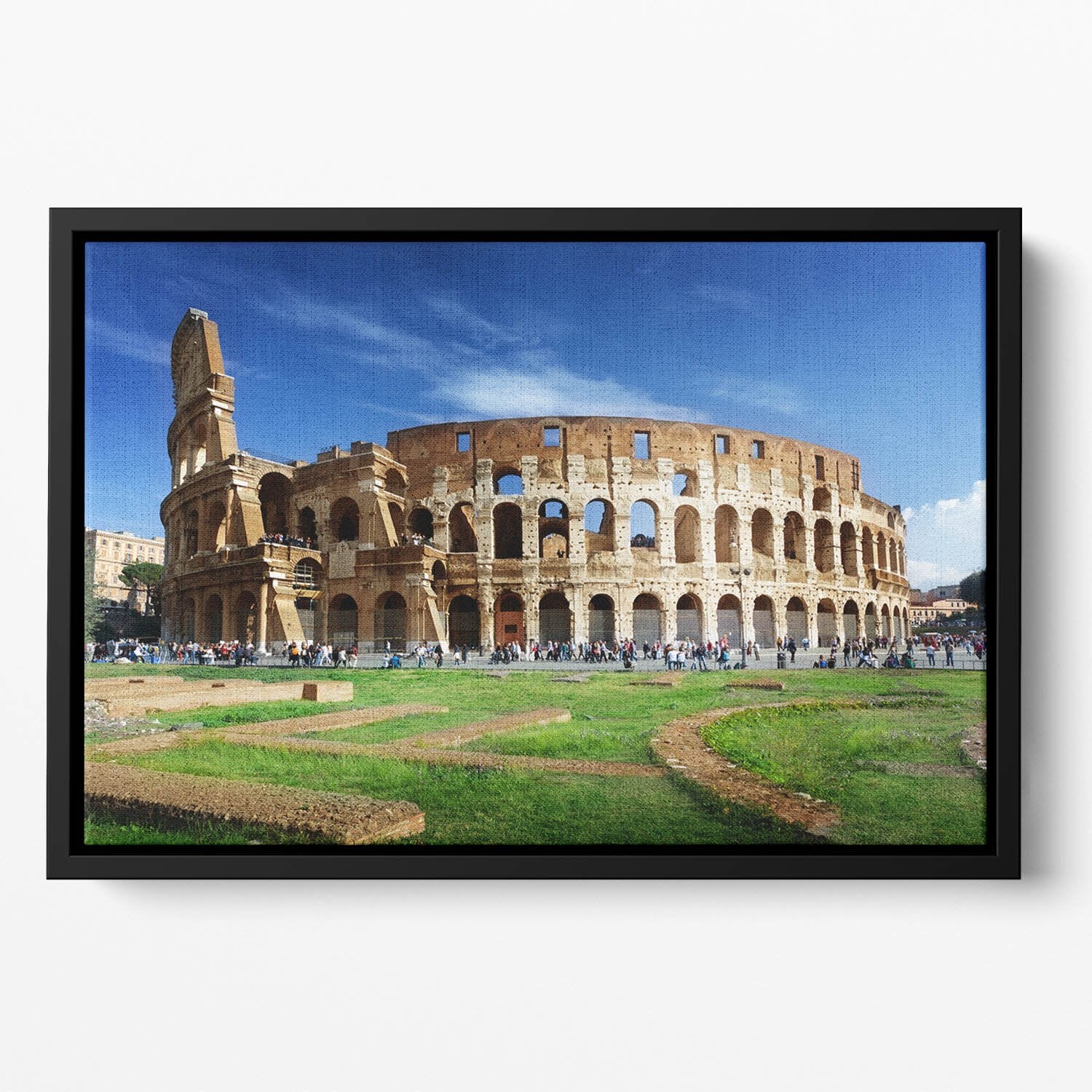 Colosseum in Rome Italy Floating Framed Canvas
