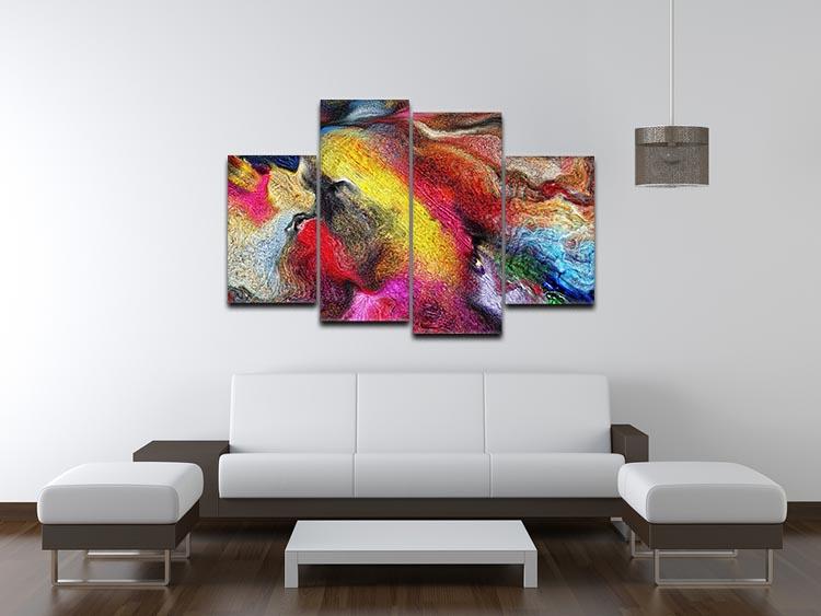 Colour Spash 4 Split Panel Canvas - Canvas Art Rocks - 3