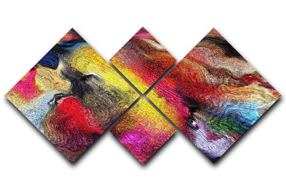 Colour Spash 4 Square Multi Panel Canvas  - Canvas Art Rocks - 1