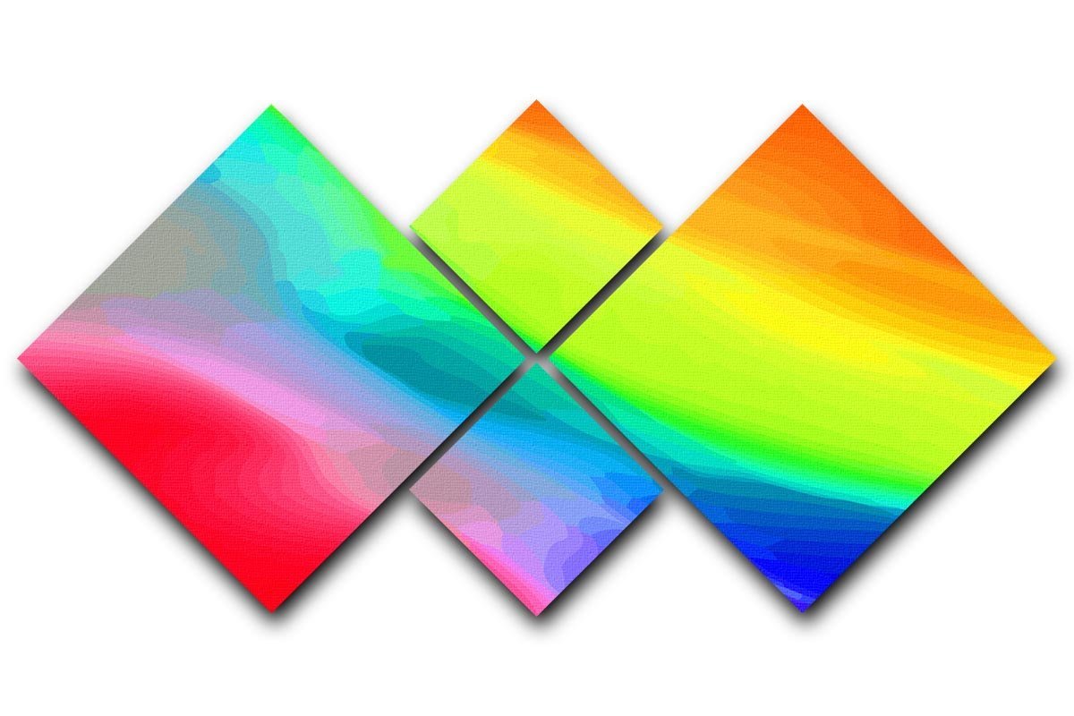 Colour Swirl 4 Square Multi Panel Canvas  - Canvas Art Rocks - 1