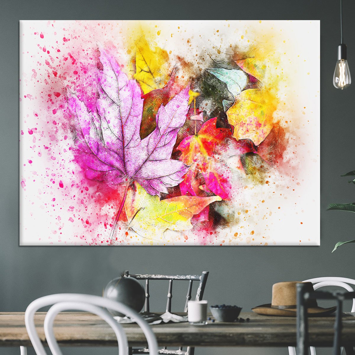 Coloured Leaves Canvas Print or Poster