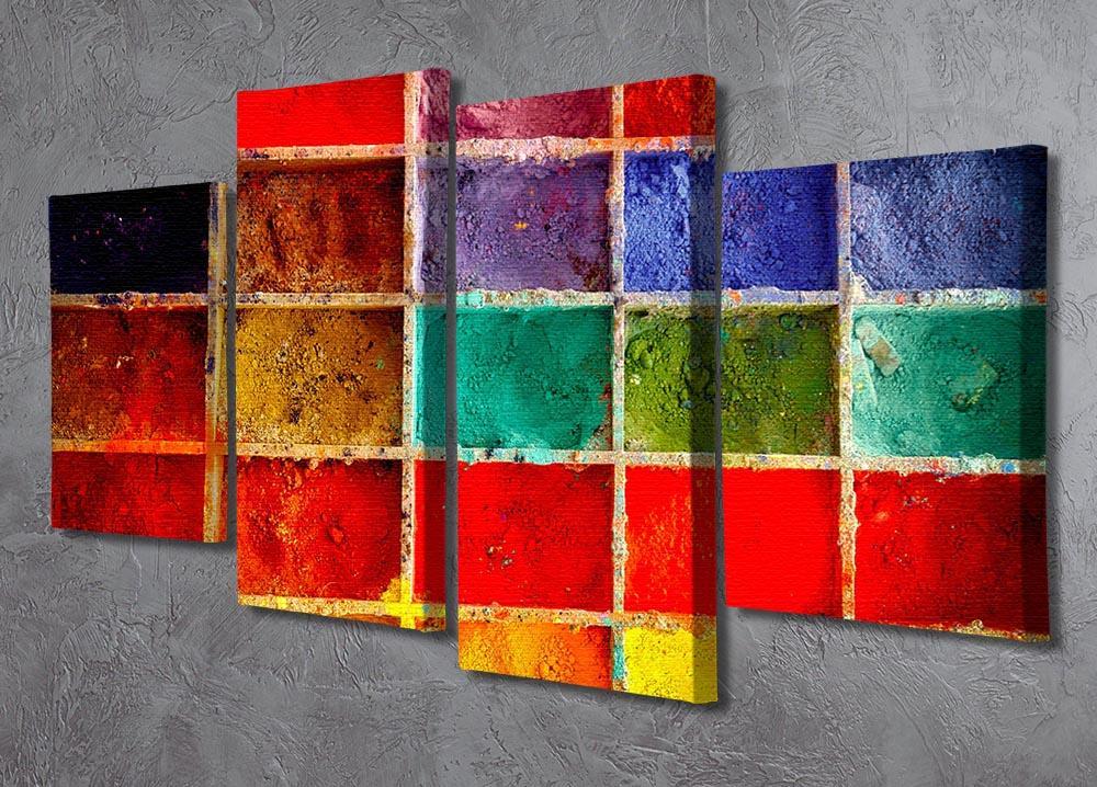 Coloured Squares 4 Split Panel Canvas - Canvas Art Rocks - 2