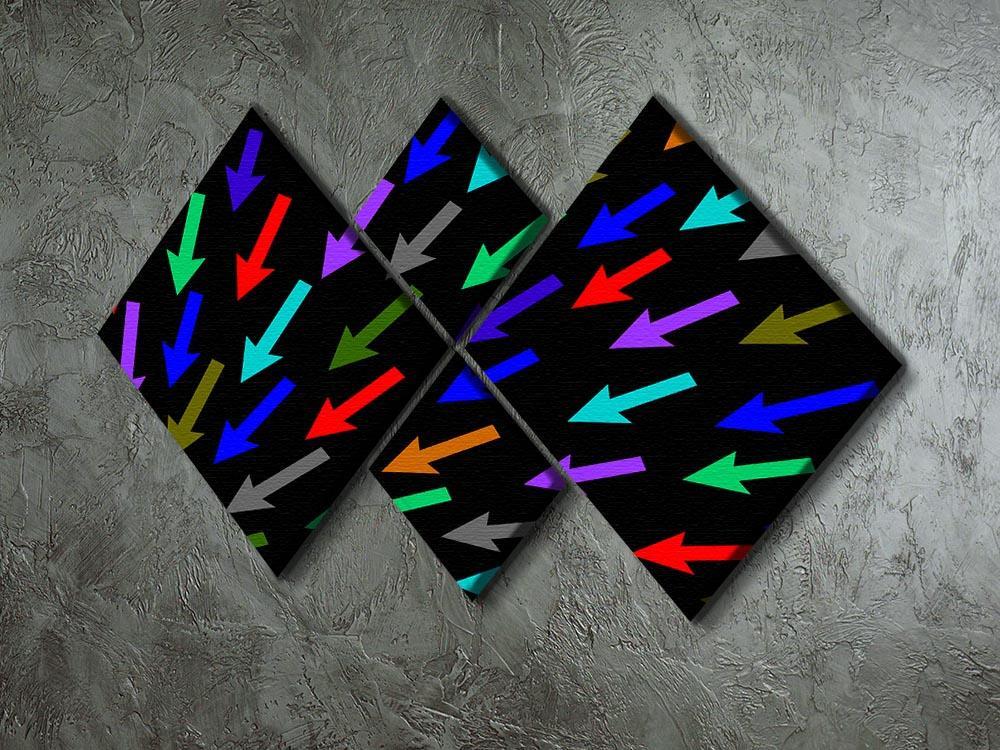 Colourful Arrows - Black 4 Square Multi Panel Canvas - Canvas Art Rocks - 2
