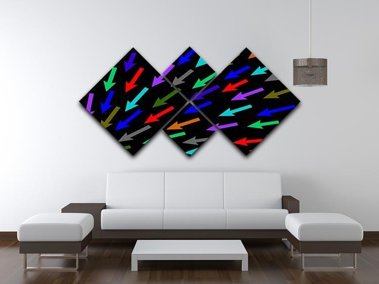 Colourful Arrows - Black 4 Square Multi Panel Canvas - Canvas Art Rocks - 3