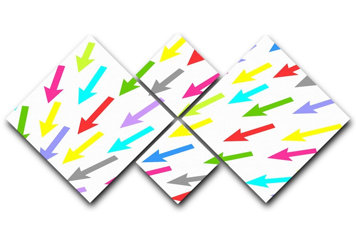 Colourful Arrows - White 4 Square Multi Panel Canvas  - Canvas Art Rocks - 1