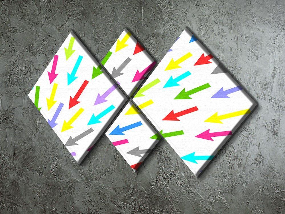 Colourful Arrows - White 4 Square Multi Panel Canvas - Canvas Art Rocks - 2