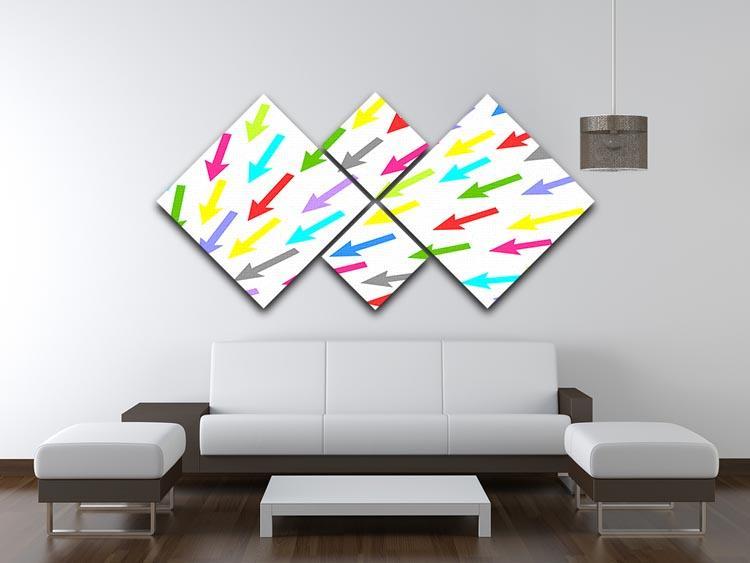 Colourful Arrows - White 4 Square Multi Panel Canvas - Canvas Art Rocks - 3