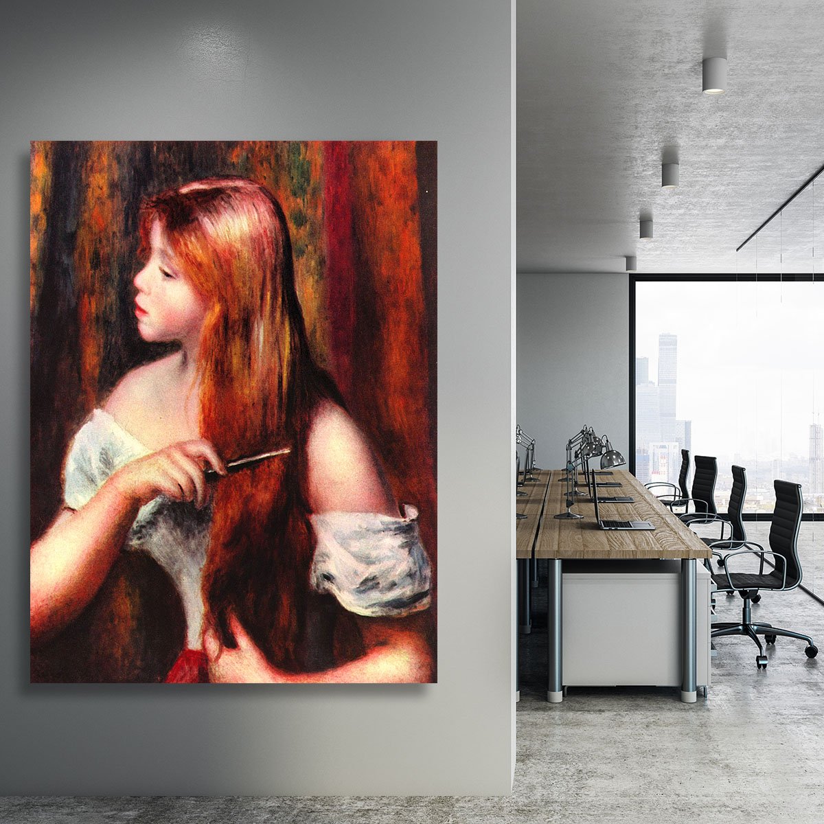 Combing girl by Renoir Canvas Print or Poster