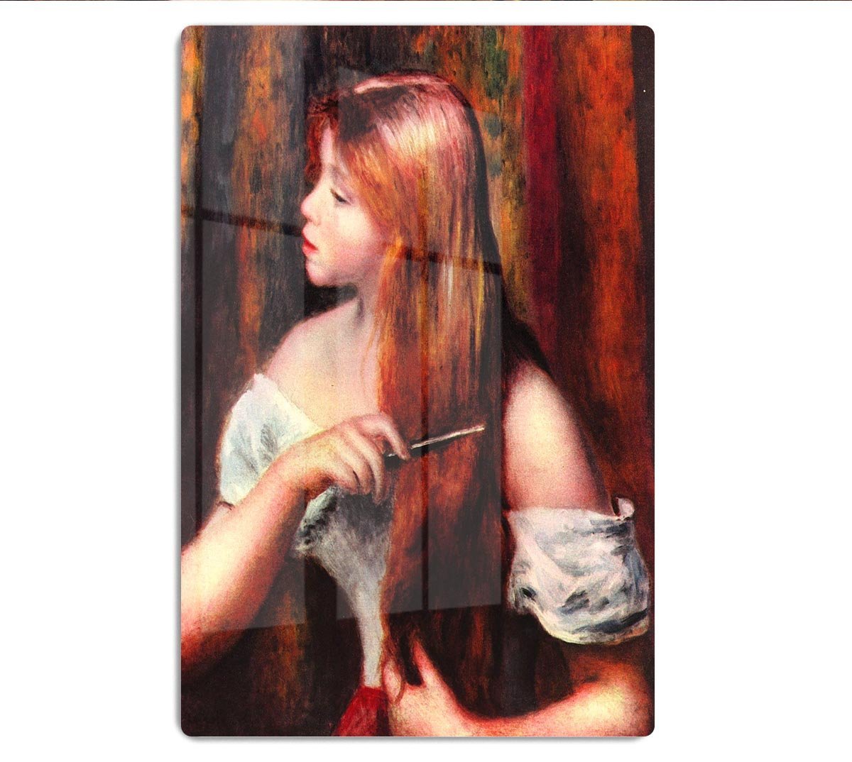 Combing girl by Renoir HD Metal Print