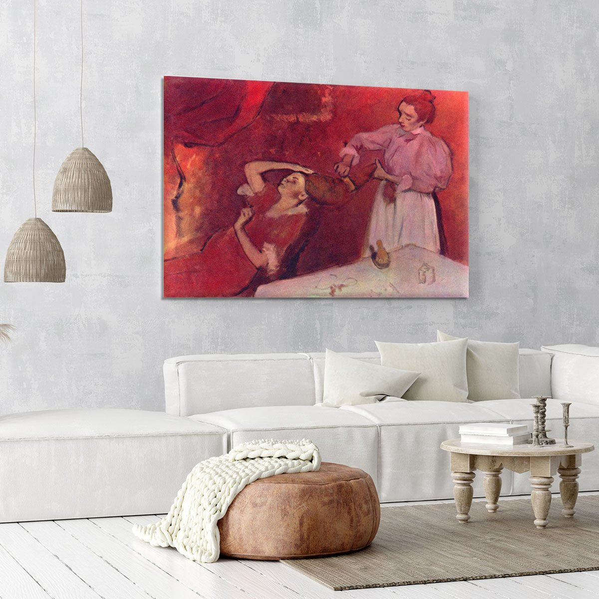 Combing hair by Degas Canvas Print or Poster