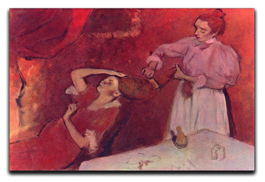 Combing hair by Degas Canvas Print or Poster - Canvas Art Rocks - 1