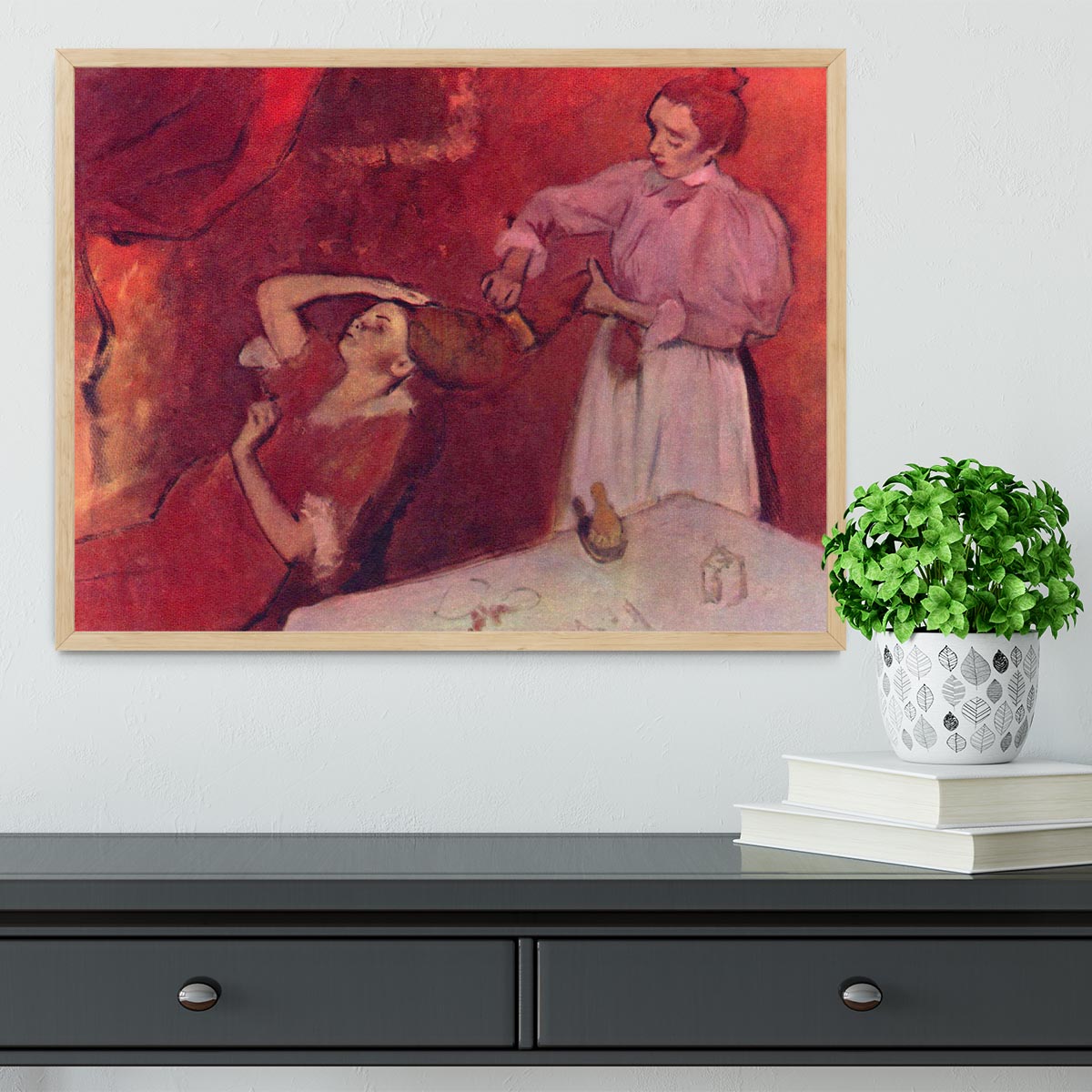 Combing hair by Degas Framed Print - Canvas Art Rocks - 4
