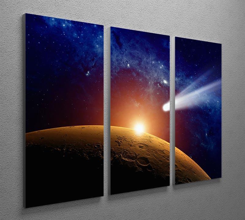 Comet approaching planet Mars 3 Split Panel Canvas Print - Canvas Art Rocks - 2