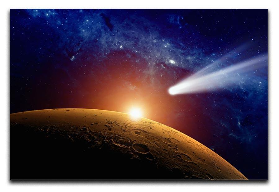 Comet approaching planet Mars Canvas Print or Poster  - Canvas Art Rocks - 1