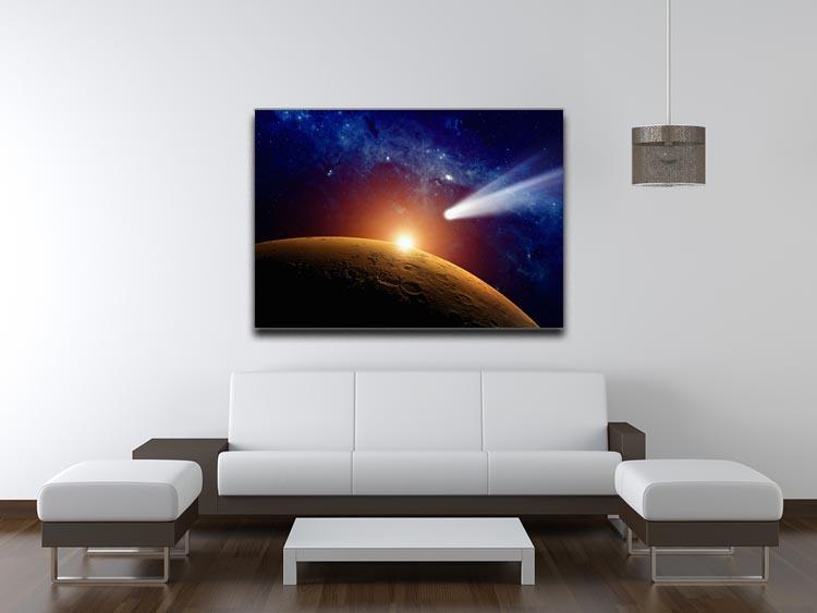 Comet approaching planet Mars Canvas Print or Poster - Canvas Art Rocks - 4