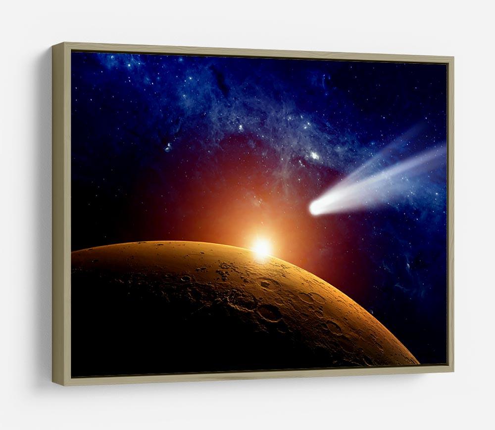 Comet approaching planet Mars HD Metal Print