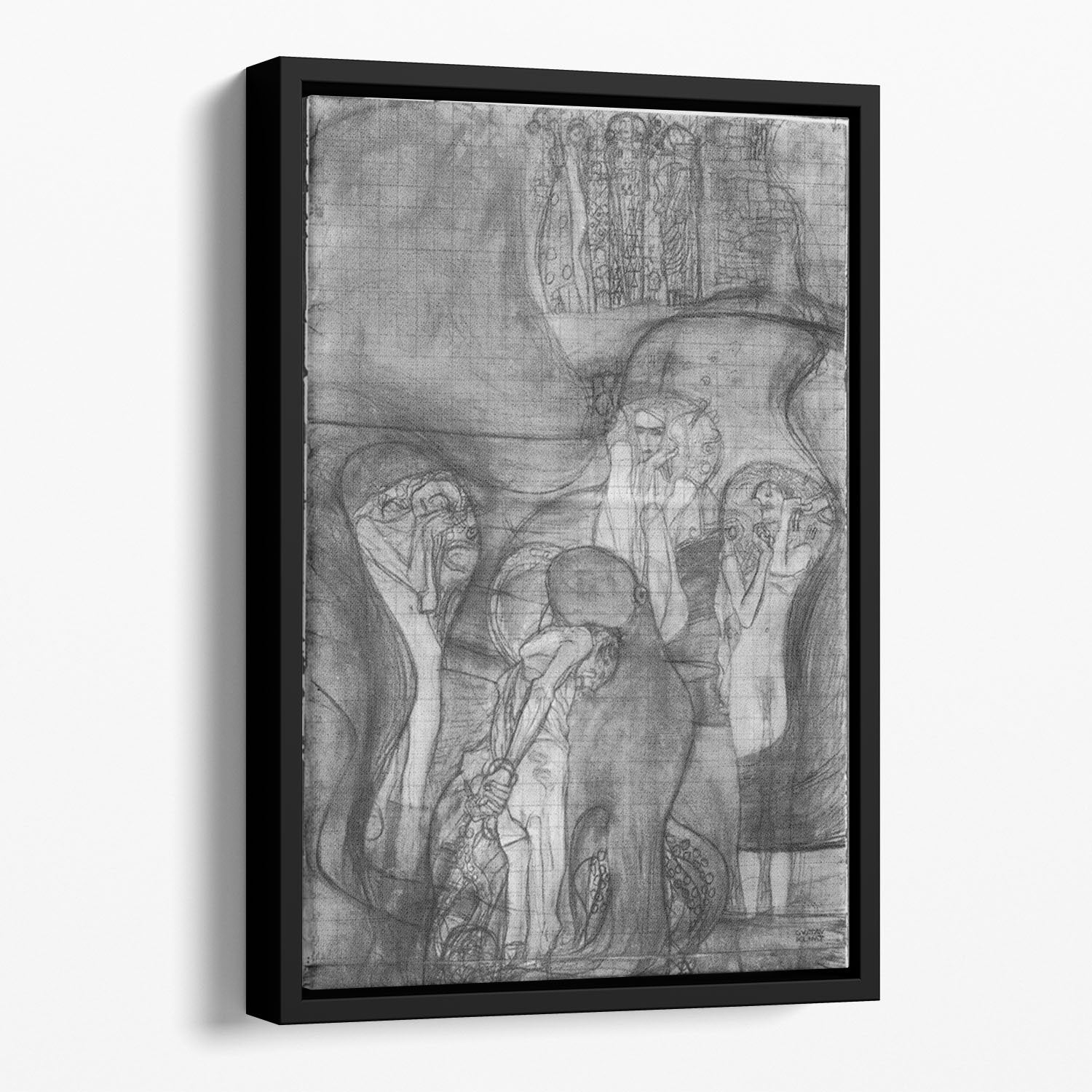 Composition draft of the law faculty image by Klimt Floating Framed Canvas