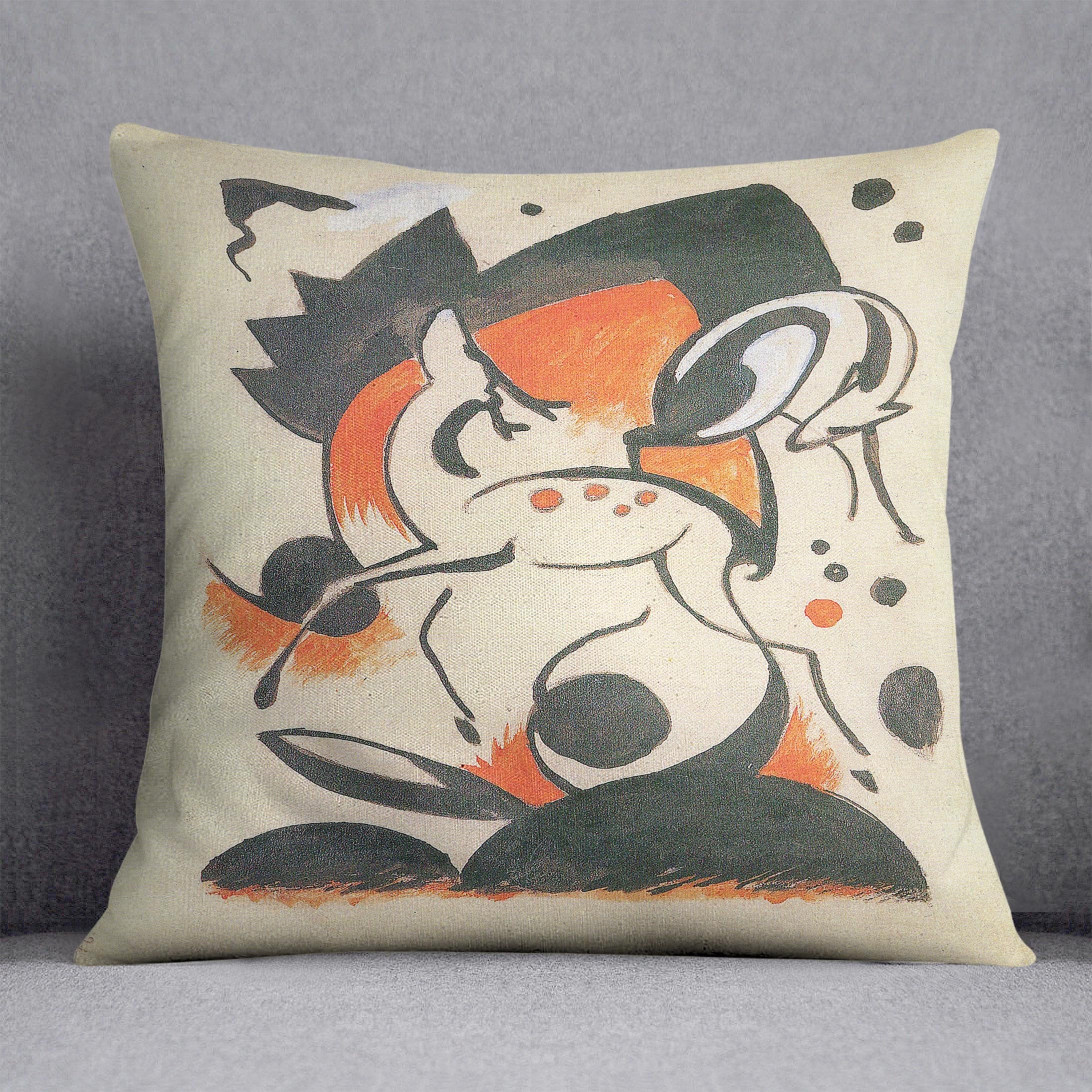 Composition with two deer by Franz Marc Throw Pillow