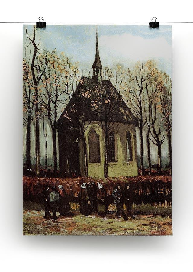 Congregation Leaving the Reformed Church in Nuenen by Van Gogh Canvas Print & Poster - Canvas Art Rocks - 2