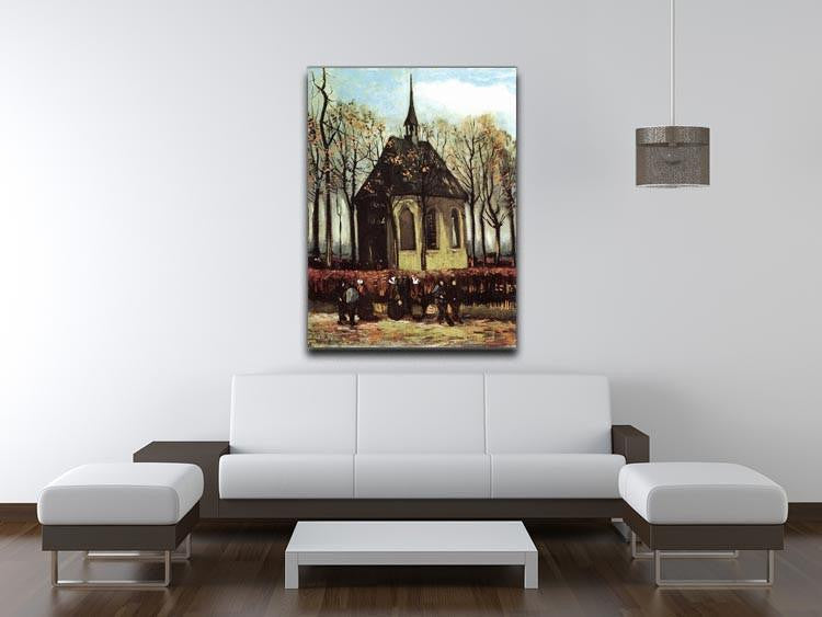 Congregation Leaving the Reformed Church in Nuenen by Van Gogh Canvas Print & Poster - Canvas Art Rocks - 4