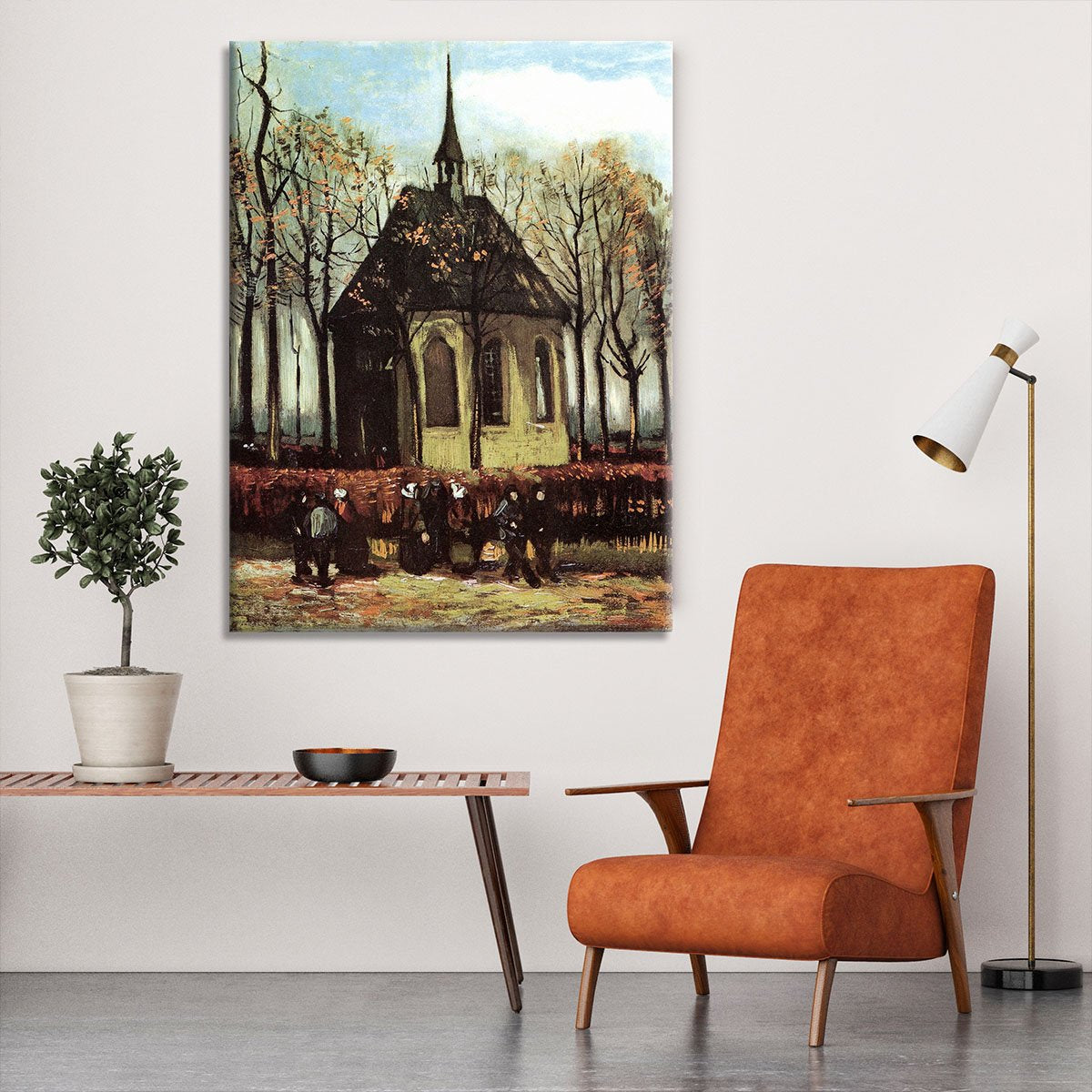 Congregation Leaving the Reformed Church in Nuenen by Van Gogh Canvas Print or Poster