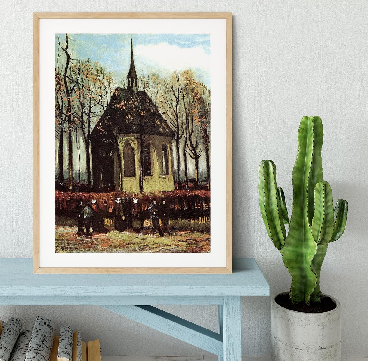 Congregation Leaving the Reformed Church in Nuenen by Van Gogh Framed Print - Canvas Art Rocks - 3