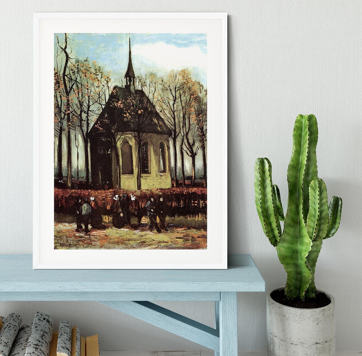 Congregation Leaving the Reformed Church in Nuenen by Van Gogh Framed Print - Canvas Art Rocks - 5