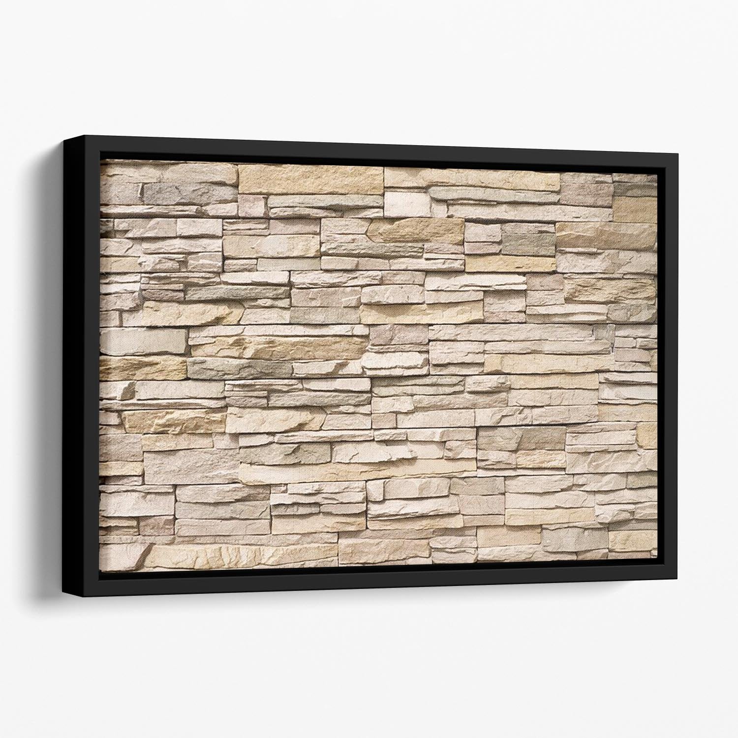 Contemporary stacked stone Floating Framed Canvas - Canvas Art Rocks - 1