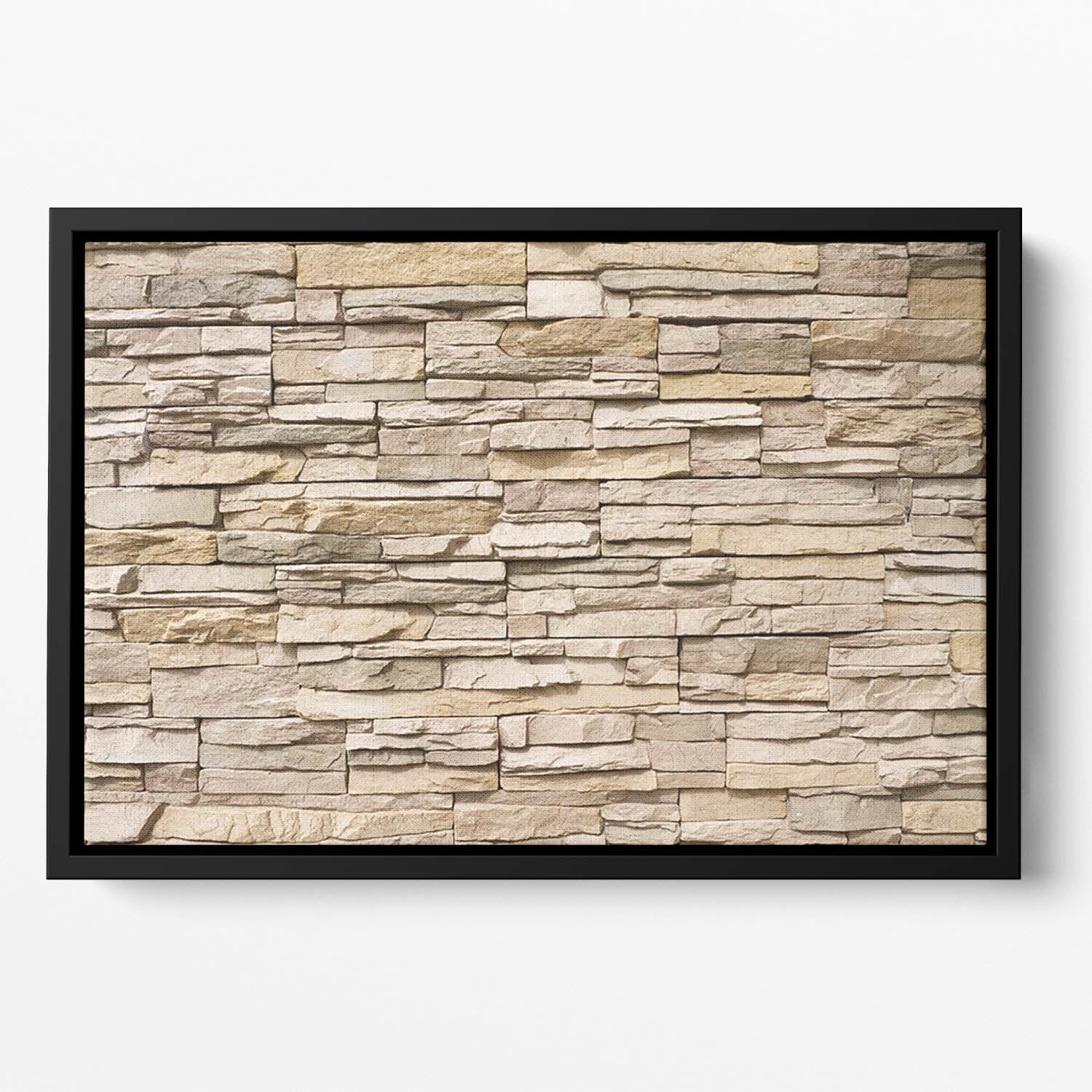 Contemporary stacked stone Floating Framed Canvas