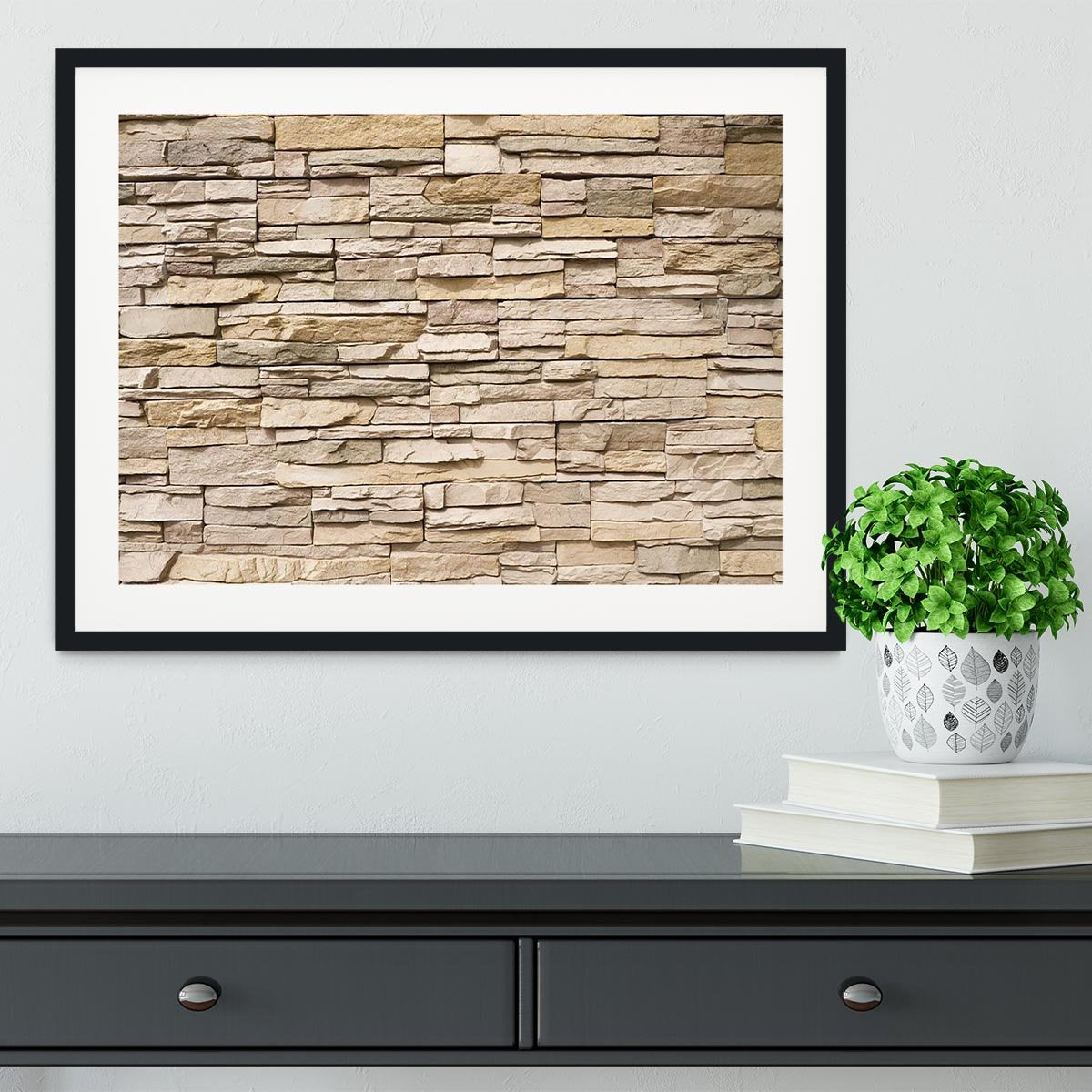 Contemporary stacked stone Framed Print - Canvas Art Rocks - 1