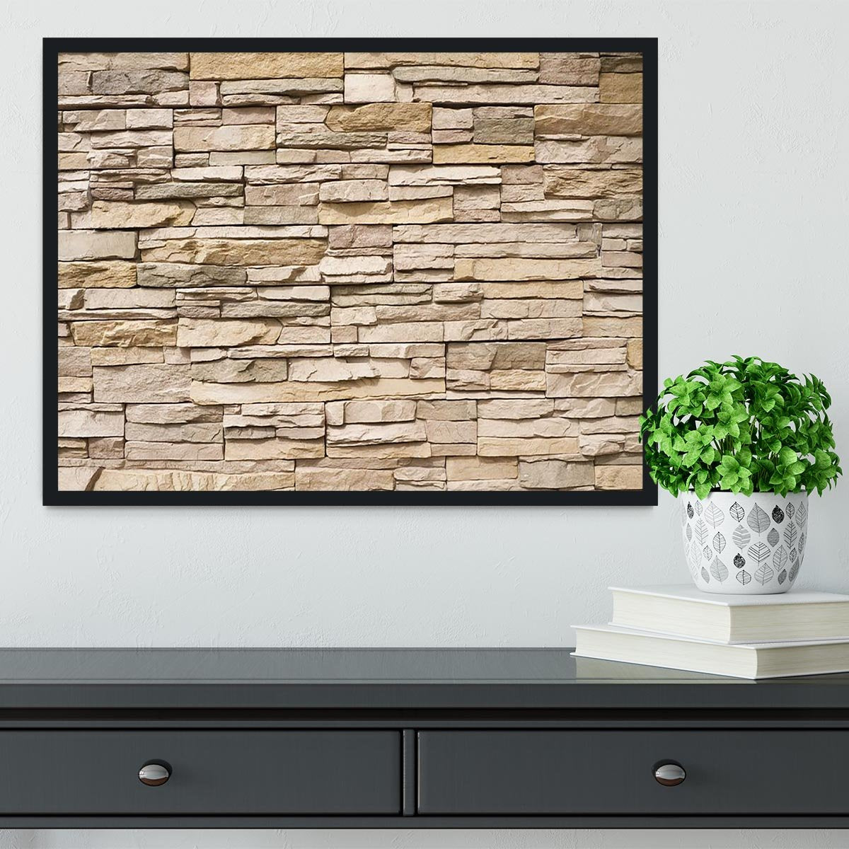 Contemporary stacked stone Framed Print - Canvas Art Rocks - 2