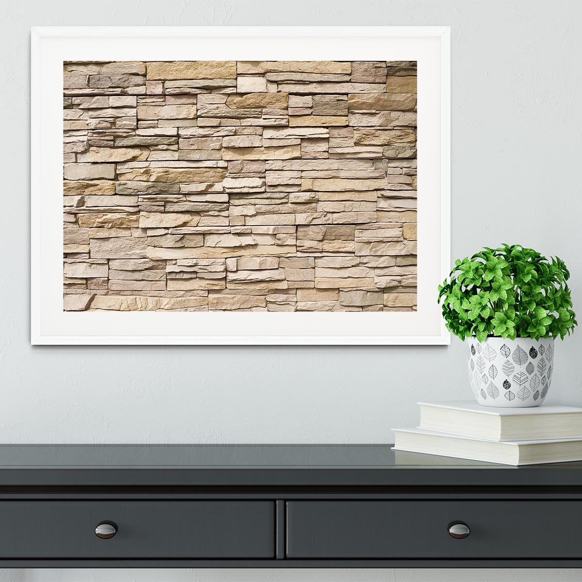Contemporary stacked stone Framed Print - Canvas Art Rocks - 5