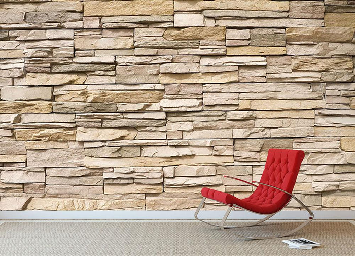 Contemporary stacked stone Wall Mural Wallpaper