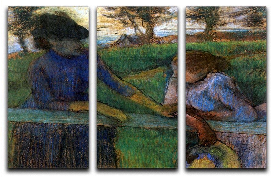 Conversation by Degas 3 Split Panel Canvas Print - Canvas Art Rocks - 1