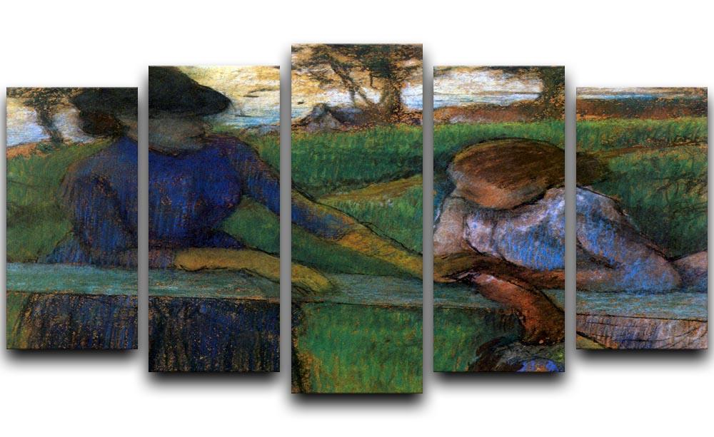 Conversation by Degas 5 Split Panel Canvas - Canvas Art Rocks - 1