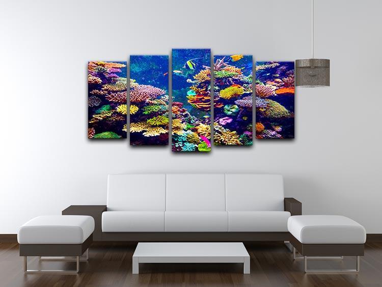 Coral Reef and Tropical Fish 5 Split Panel Canvas  - Canvas Art Rocks - 3