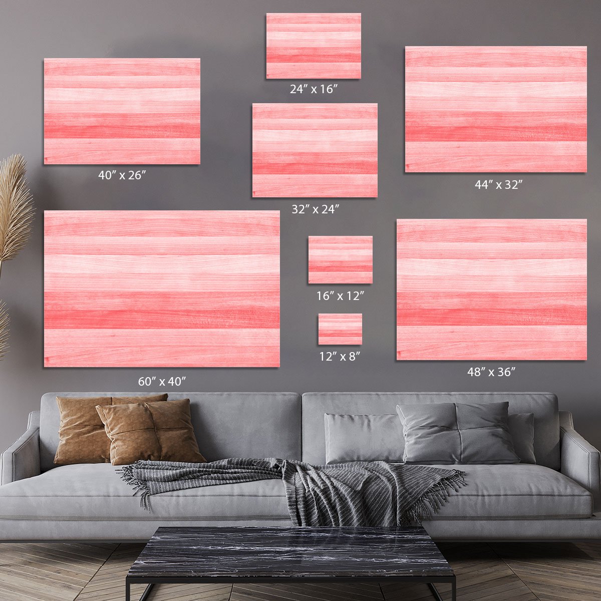 Coral pink or peach and salmon color Canvas Print or Poster