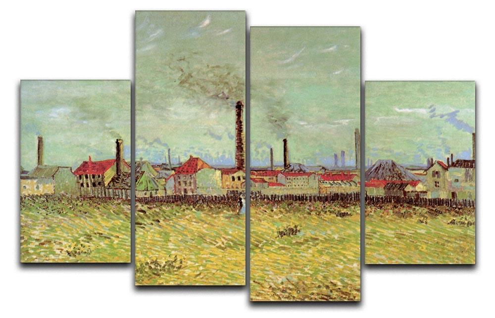Corner of Voyer d Argenson Park at Asnieres 2 by Van Gogh 4 Split Panel Canvas  - Canvas Art Rocks - 1