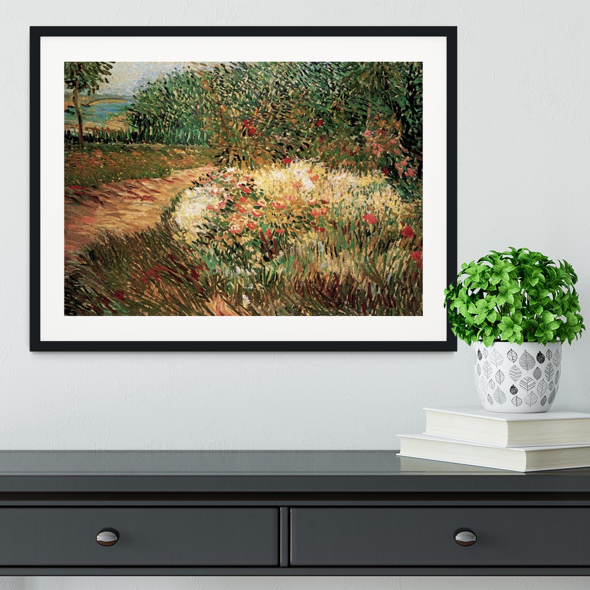 Corner of Voyer d Argenson Park at Asnieres by Van Gogh Framed Print - Canvas Art Rocks - 1