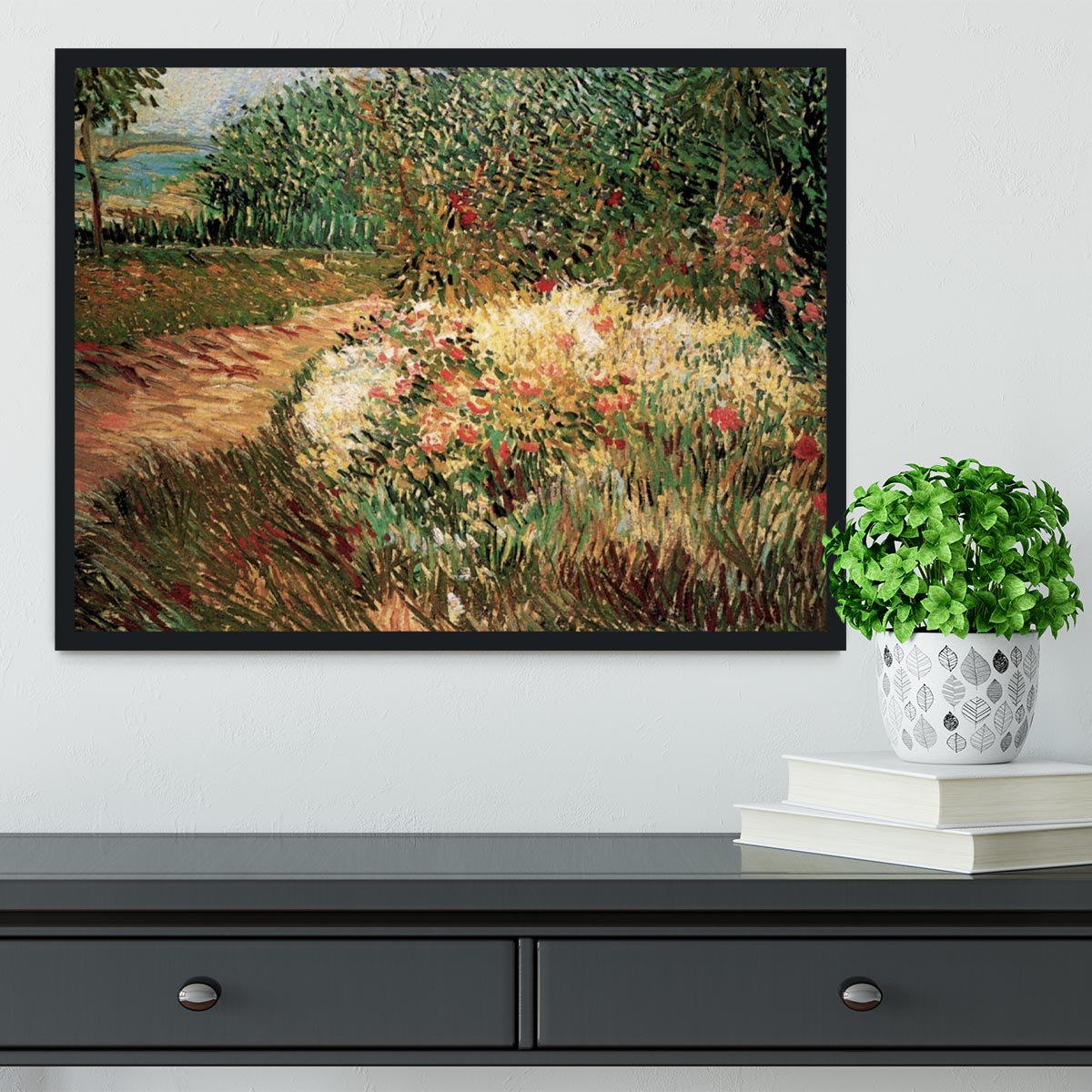Corner of Voyer d Argenson Park at Asnieres by Van Gogh Framed Print - Canvas Art Rocks - 2