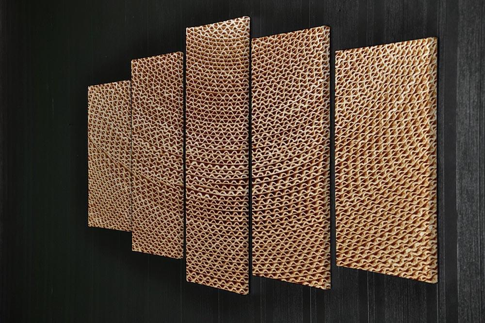 Corrugated cardboard abstract 5 Split Panel Canvas  - Canvas Art Rocks - 2
