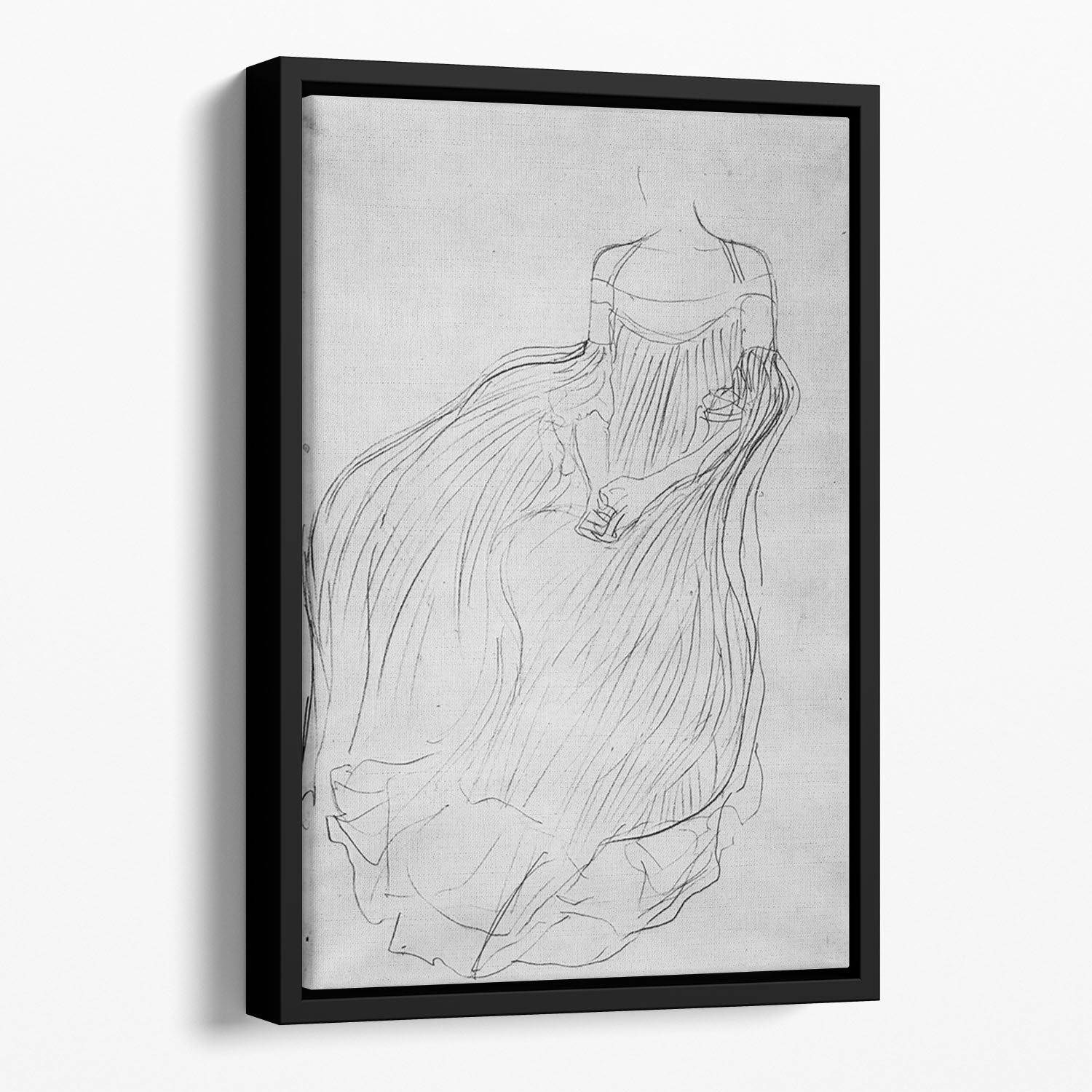 Costume study by Klimt Floating Framed Canvas