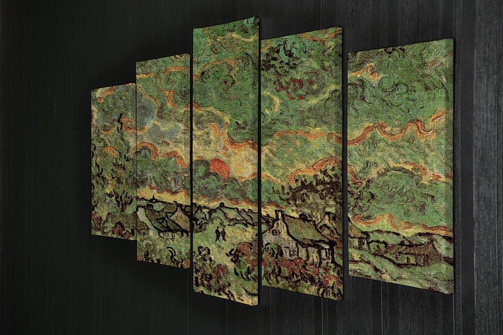 Cottages and Cypresses Reminiscence of the North by Van Gogh 5 Split Panel Canvas - Canvas Art Rocks - 2