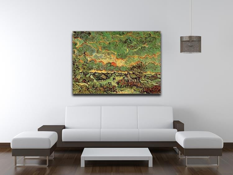 Cottages and Cypresses Reminiscence of the North by Van Gogh Canvas Print & Poster - Canvas Art Rocks - 4
