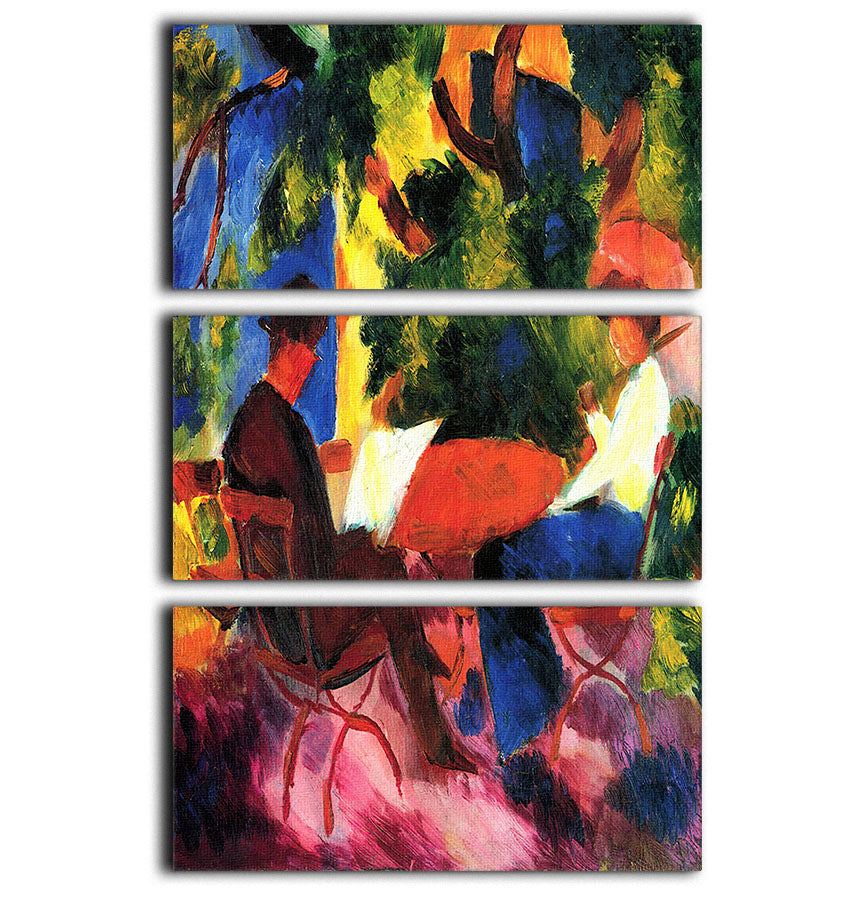 Couple at the garden table by Macke 3 Split Panel Canvas Print - Canvas Art Rocks - 1