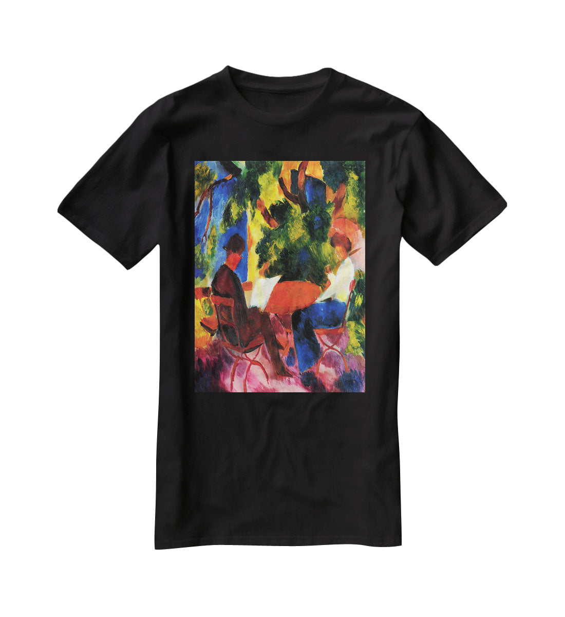 Couple at the garden table by Macke T-Shirt - Canvas Art Rocks - 1