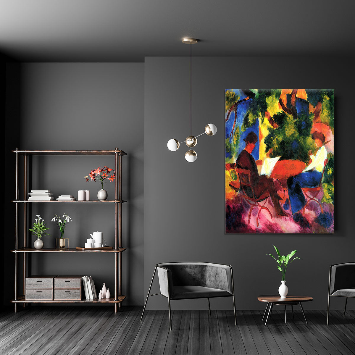 Couple at the garden table by Macke Canvas Print or Poster - Canvas Art Rocks - 5